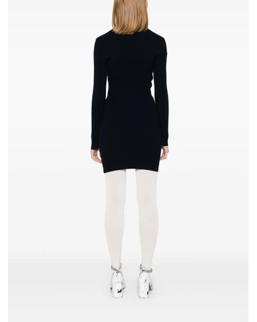 Jean Paul Gaultier Black Ribbed Marinier Double Mini Dress