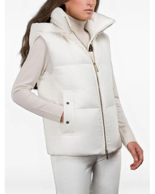 Moorer Gray Fuente-Ba1 Detachable-Hood Padded Gilet