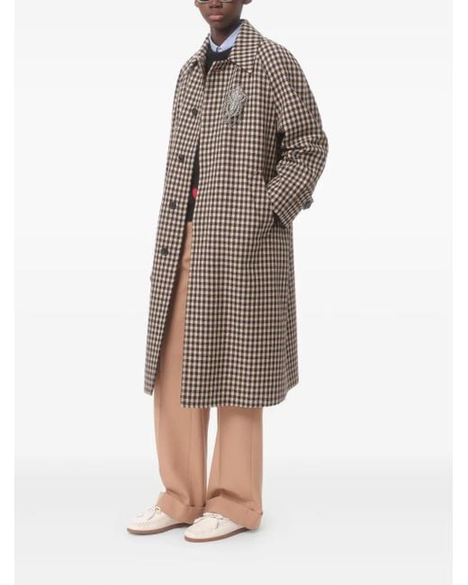 Valentino Garavani Natural Checked Long Coat for men