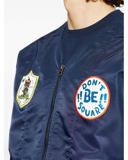 Chaqueta Bómber Con Parche Del Logo KENZO de hombre de color Blue