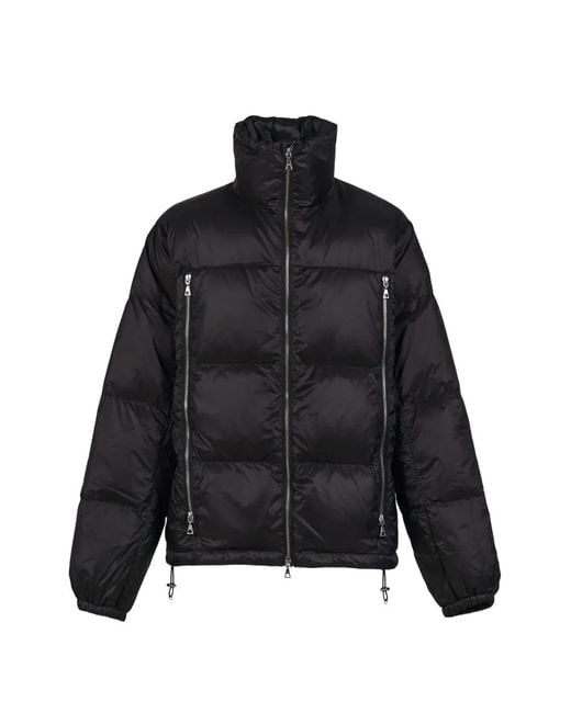 No Maintenance Black 4-Zip Puffer Jacket for men