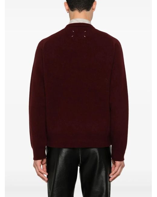 Maison Margiela Purple Crew-Neck Wool Sweater for men