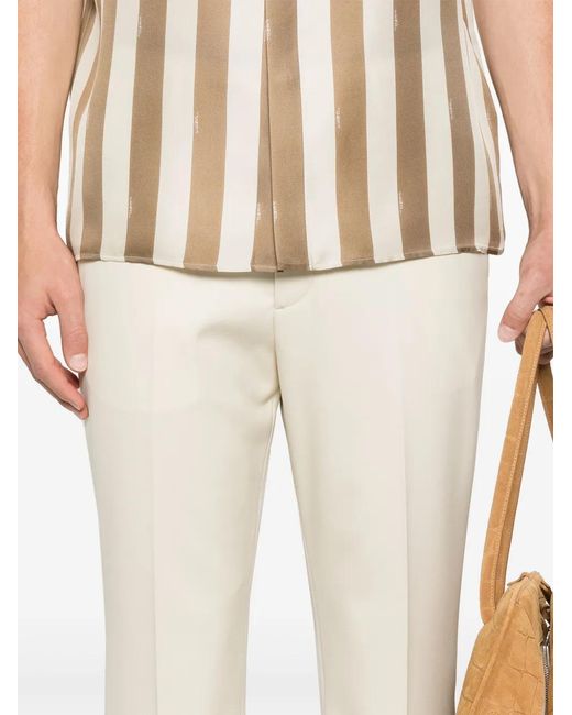 Fendi White Wool Tailored Trousers for men