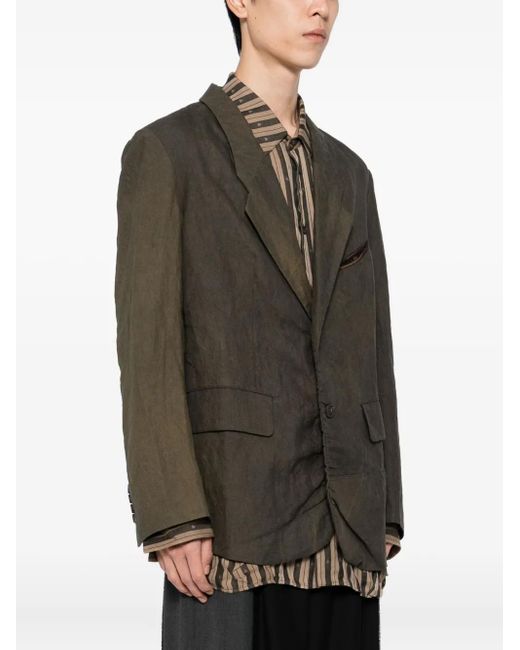 Ziggy Chen Green Distressed Dyed Blazer for men