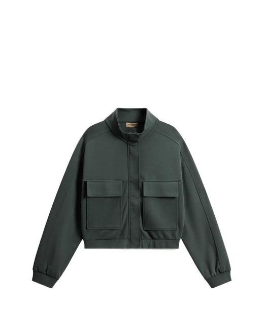 Woolrich Green Interlock Zipped Sweatshirt