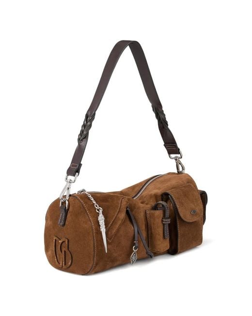 Ba&sh Brown Beni Suede Shoulder Bag