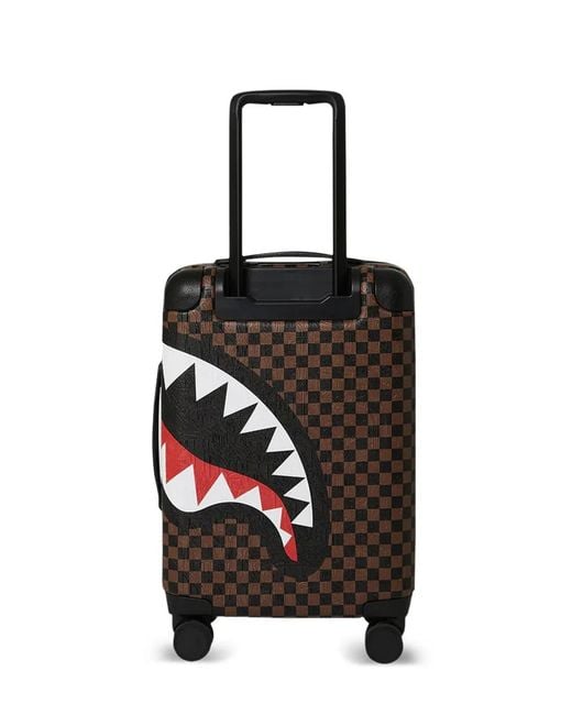 Sprayground Black Sawtooth Sharks Checked Suitcase for men