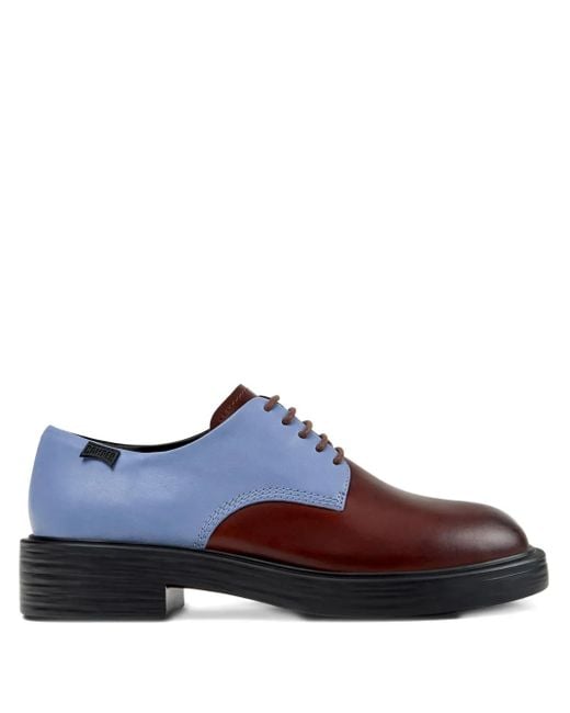 Camper Dean Twins Tweekleurige Leren Oxford Veterschoenen in het Brown