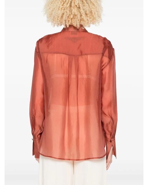 Forte_forte Orange Contemporary Organza Masculine Shirt