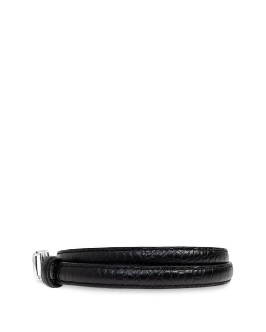 LIE STUDIO White Leather Belt
