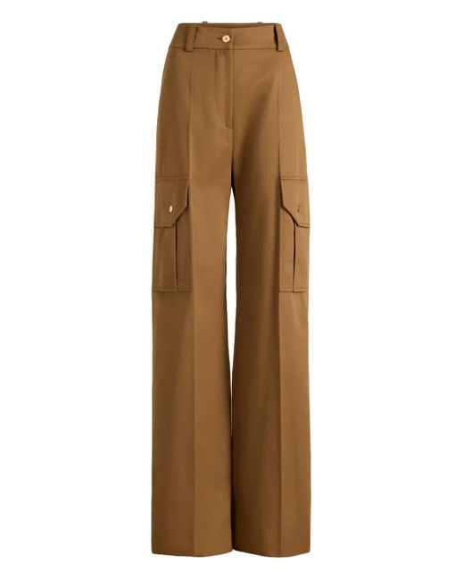 Patou Natural Cargo-Pocket Flared Trousers