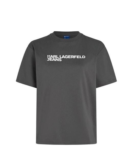 Karl Lagerfeld Black Logo-Print T-Shirt