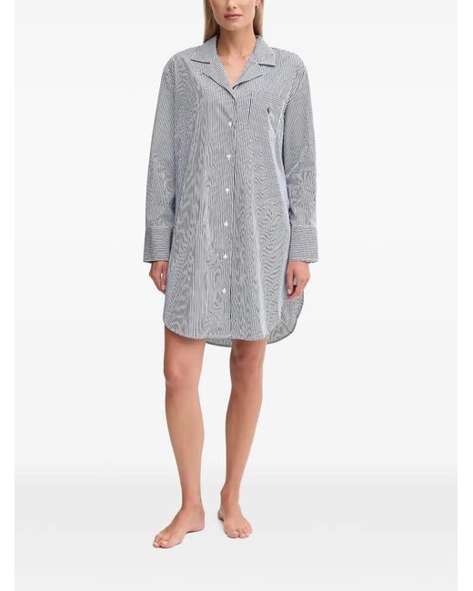 Polo Ralph Lauren Gray Striped Pocket Nightdress