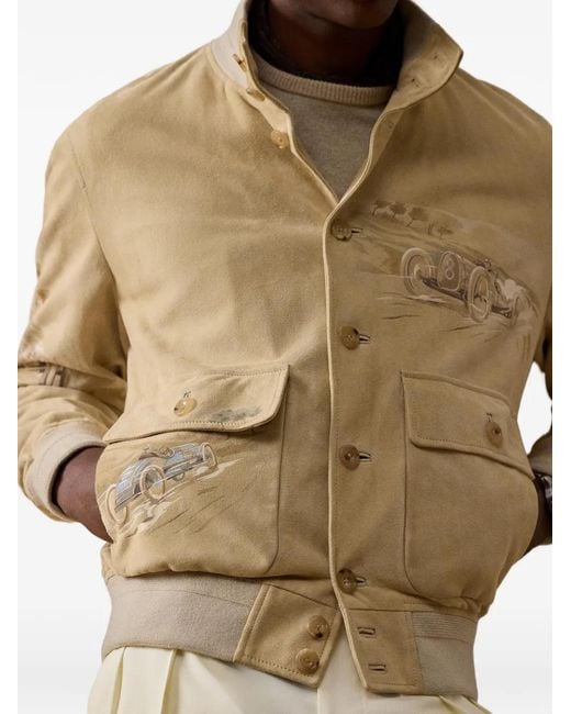 Ralph Lauren Natural Hayworth Painted Suede Jacket for men