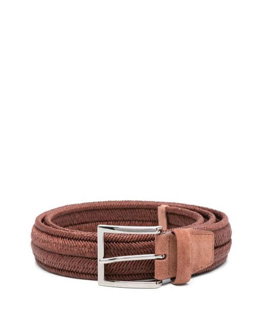Orciani Brown Interwoven Belt for men