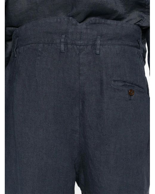 Vivienne Westwood Blue Cropped Linen Trousers for men