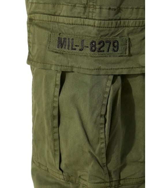Alpha Industries Green Cargo Patch Trousers for men