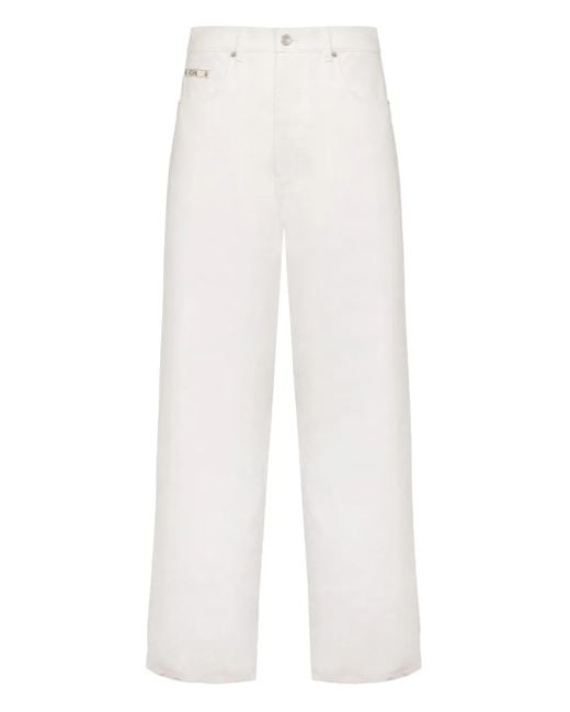 Moschino White Logo-Plaque Jeans for men