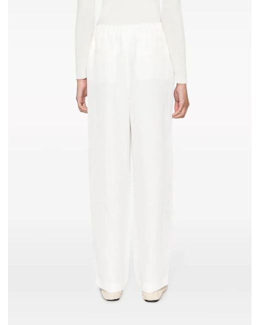 Fabiana Filippi White Wide-Leg High-Waisted Trousers
