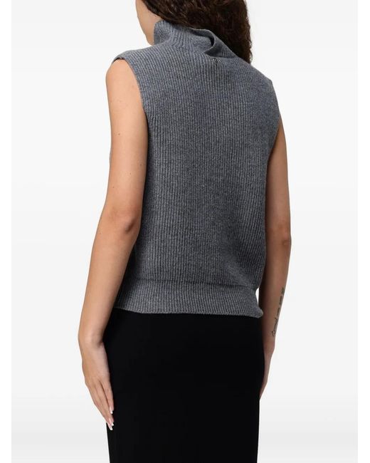 Dondup Blue Ribbed Vest