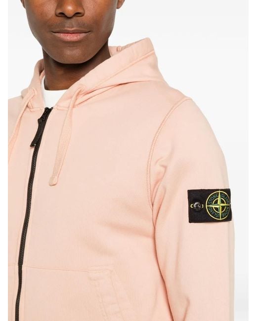 Stone Island Pink 6100061 Organic Cotton Fleece Sweatshirt for men