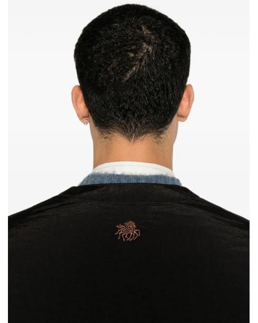 RANRA Black Logo-Embroidered Zip-Up Jacket for men
