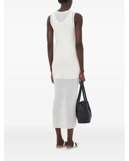 Vestido largo Icaria de punto semitranslúcido Loulou de Saison de color White