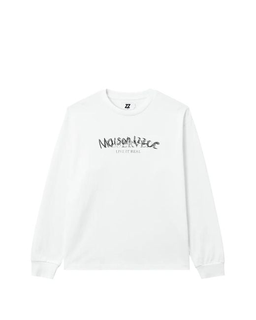 Izzue White Logo-Print Long-Sleeve T-Shirt for men