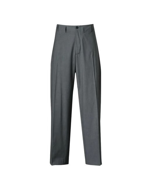 _J.L - A.L_ Gray Pleated Straight-Leg Trousers for men