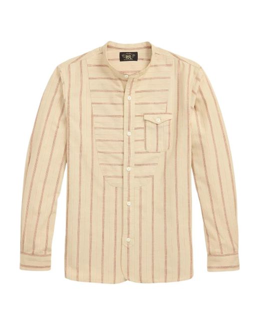 メンズ RRL ストライプ シャツ Natural
