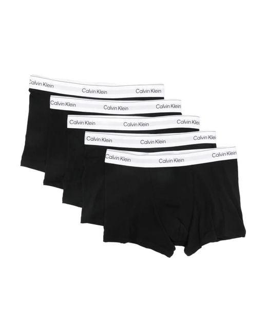 Calvin Klein Black Logo-Waistband Boxers (Set Of Five) for men