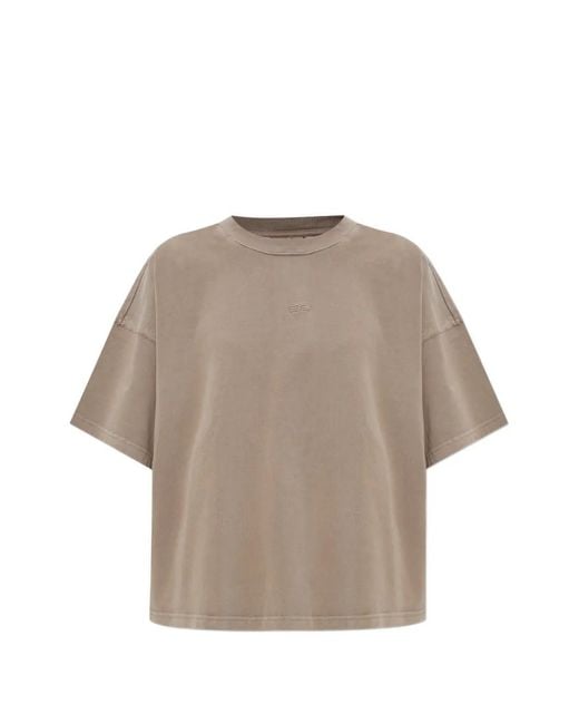 Gestuz Natural Logo-Embroidered T-Shirt