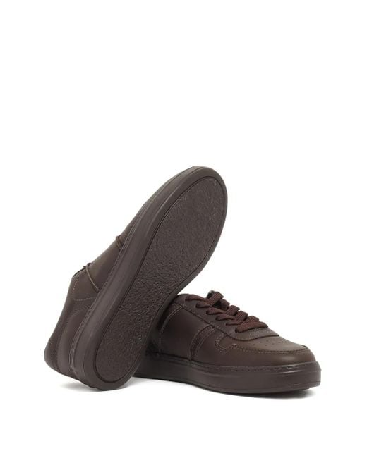 Hogan Brown Leather Lace-Up Sneakers for men