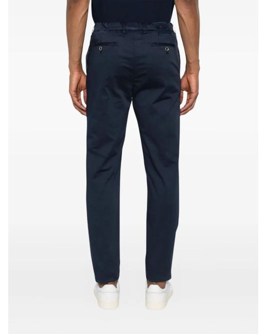 Kiton Blue Logo-Patch Chinos for men