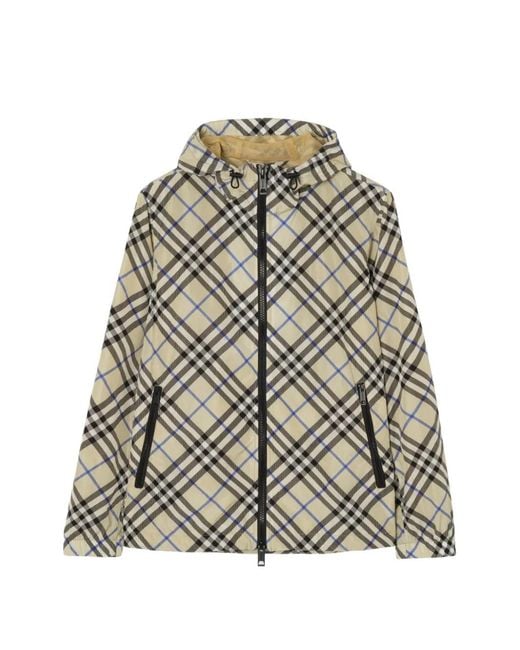 Burberry Natural Check Nylon Hooded Jacket for men