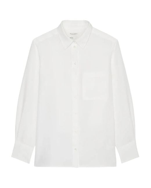 Marc O' Polo White Button-Up Long-Sleeve Shirt