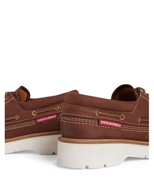 Mocassini Da Barca Stringati di DSquared² in Brown da Uomo