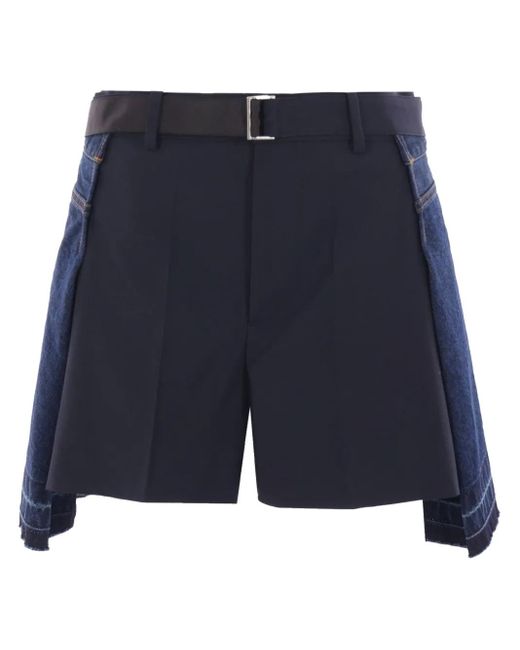Sacai Blue Belted Shorts