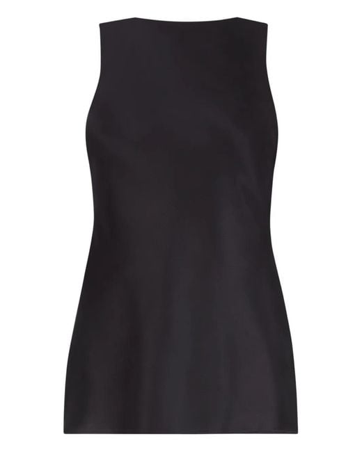 Nina Ricci Black Drapped Satin Top