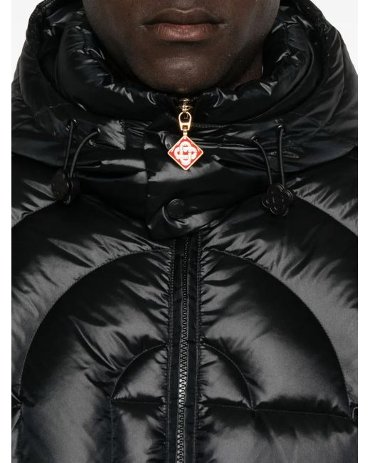 Casablanca Black Quilted Nylon Down Jacket With Monogram for men