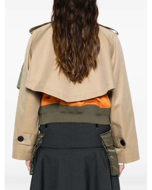 Sacai Natural Double-Breasted Gabardine Jacket