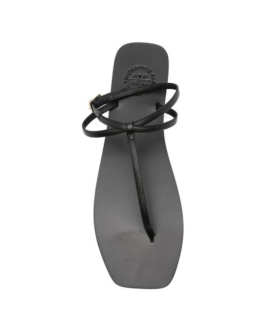 Atp Atelier Black Alassio Ankle-Strap Sandals