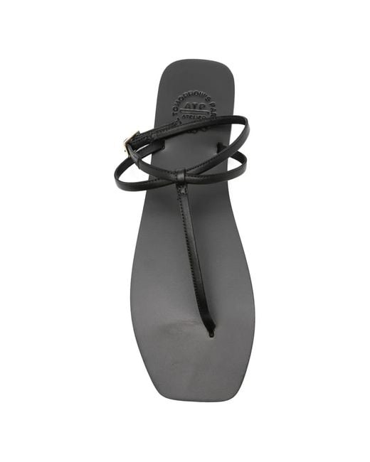 Atp Atelier Black Alassio Ankle-Strap Sandals