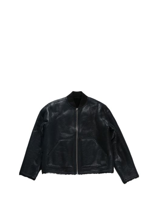 Stussy Black Reversible Shearling Bomber Jacket for men