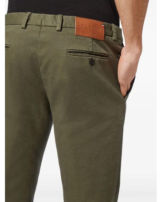 Philipp Plein Green Straight-Leg Chinos for men
