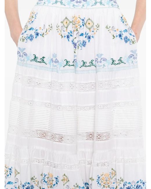 Camilla White My Homespun Heart Maxi Skirt