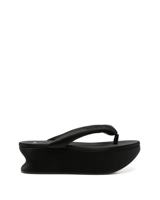 Balenciaga Black Gaeta Padded Wedge Sandals