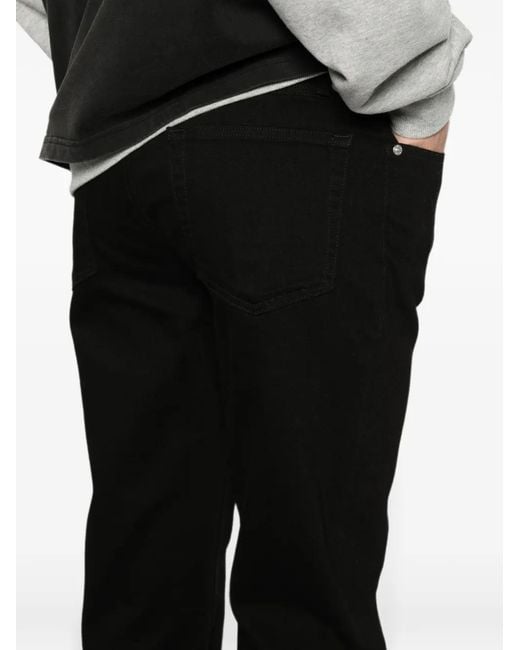 FRAME Black Modern Straight Mid-Rise Jeans for men