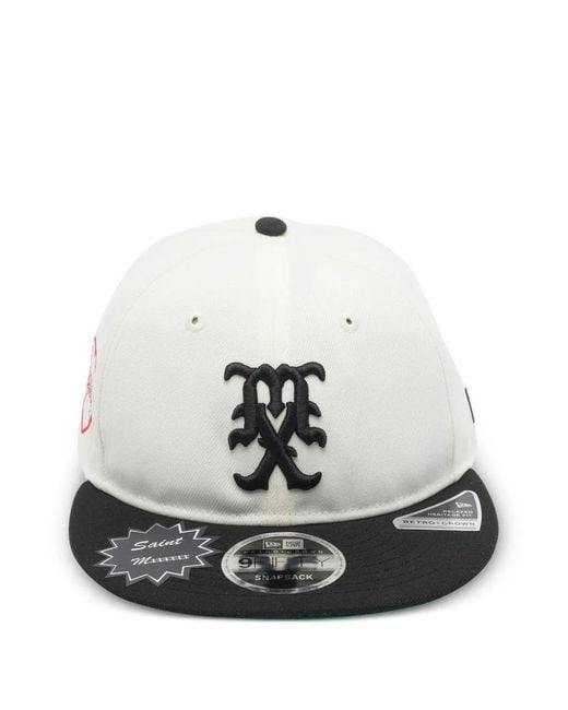 SAINT Mxxxxxx White X New Era Logo-Patch Cap for men