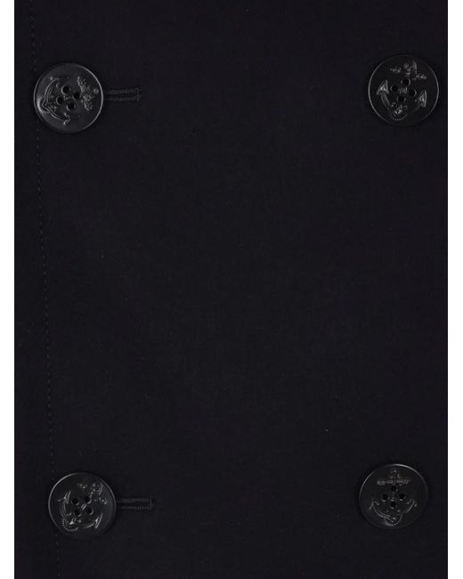 Sacai Blue Double-Breasted Anchor-Button Coat for men